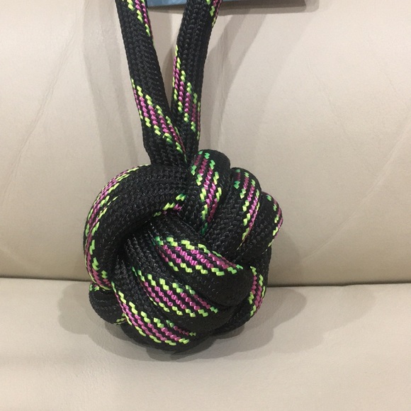 NWT Dog Rope Knot Toy Black Purple Green - Picture 3 of 6